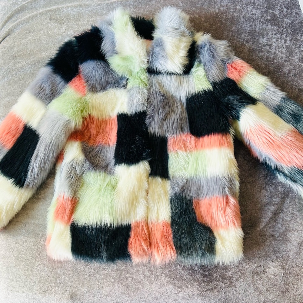 Fabulous Furs Girls L Checkered Jacket. Like New